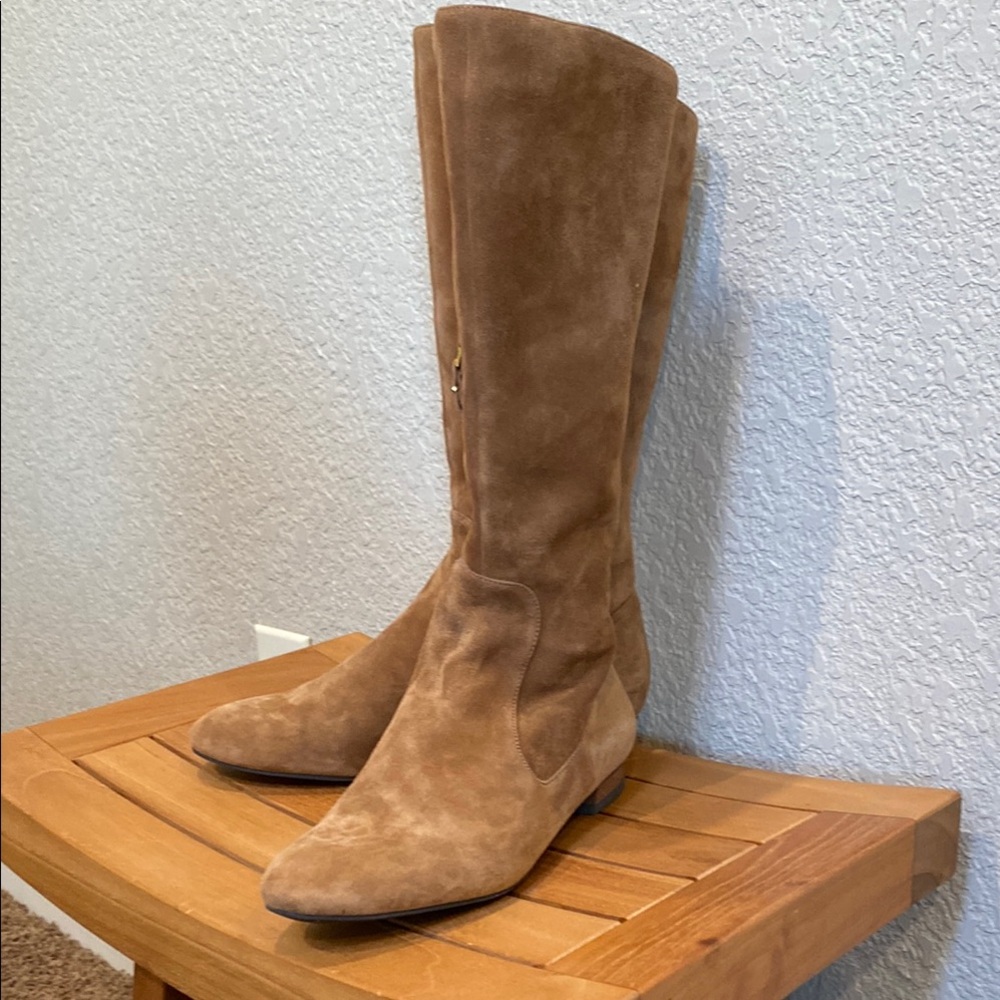 Via Spiga KIRA Toast Suede Mid Calf riding Boots